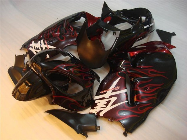 Noir Rouge Flamme Carénage Moto GSXR 1300 Hayabusa 1996-2007 Noir Rouge Flamme Carénage Moto GSXR 1300 Hayabusa 1996-2007