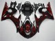 Noir Rouge Flamme Carénage Moto R6 2003-2005