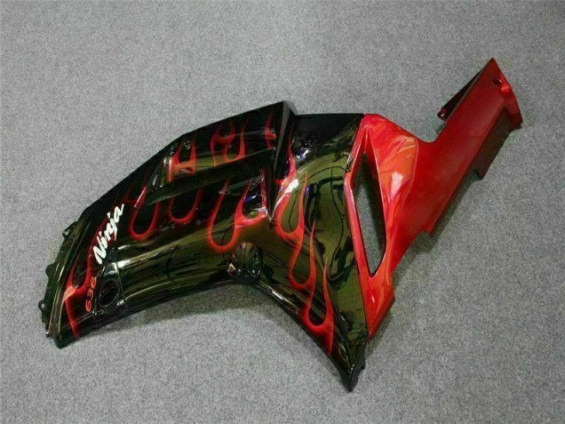 Noir Rouge Flamme Carénage Moto ZX6R 2007-2008 Noir Rouge Flamme Carénage Moto ZX6R 2007-2008