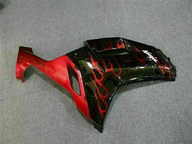 Noir Rouge Flamme Carénage Moto ZX6R 2007-2008 Noir Rouge Flamme Carénage Moto ZX6R 2007-2008