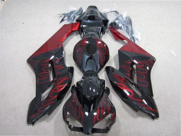 Noir Rouge Flamme Carénages Moto CBR 1000 RR 2004-2005 Noir Rouge Flamme Carénages Moto CBR 1000 RR 2004-2005