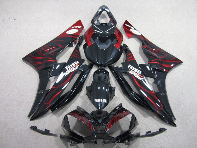 Noir Rouge Flamme Carénages Moto R6 2006-2007 Noir Rouge Flamme Carénages Moto R6 2006-2007