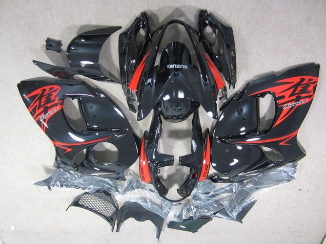 Noir Rouge Kit Carénages Motos GSXR 1300 Hayabusa 2008-2019
