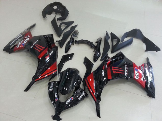 Noir Rouge Monster Carénage Moto ZX 300R 2013-2016 Noir Rouge Monster Carénage Moto ZX 300R 2013-2016