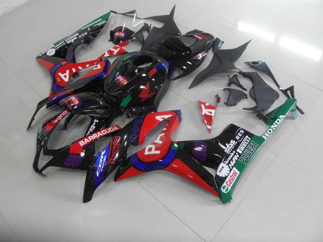Noir Rouge Pata Carénage Moto CBR 600 RR 2007-2008 Noir Rouge Pata Carénage Moto CBR 600 RR 2007-2008