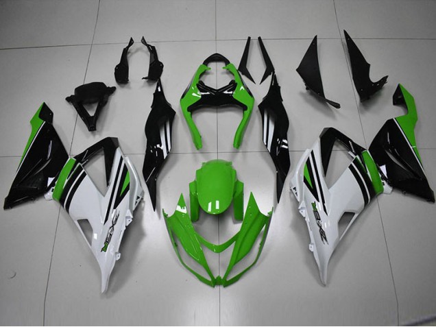 Noir Vert Blanc Carénage Moto ZX6R 2013-2018 Noir Vert Blanc Carénage Moto ZX6R 2013-2018