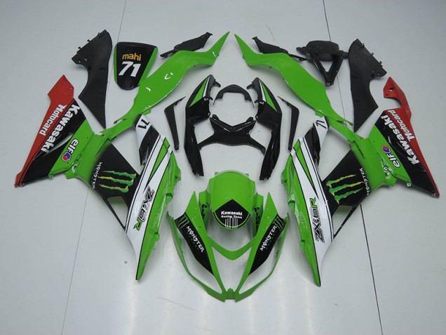 Noir Vert Blanc Monster Carénage Moto ZX6R 2013-2018