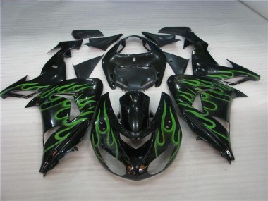 Noir Vert Flamme Carénage Moto ZX10R 2006-2007