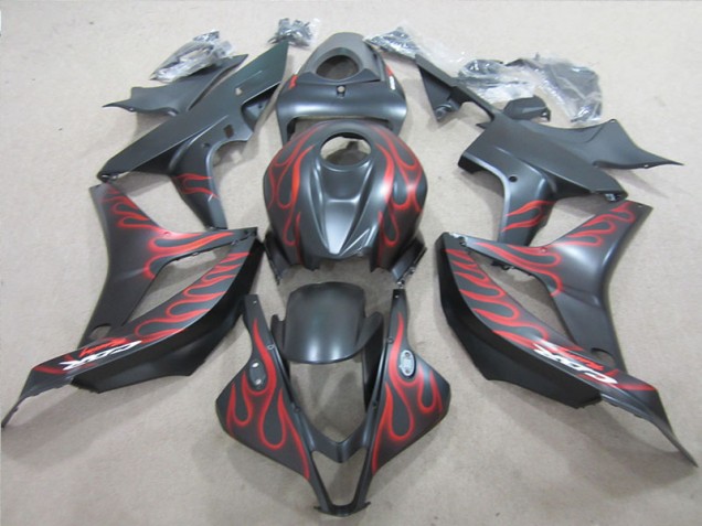 Noir avec Rouge Flamme Carénage Moto CBR 600 RR 2007-2008 Noir avec Rouge Flamme Carénage Moto CBR 600 RR 2007-2008