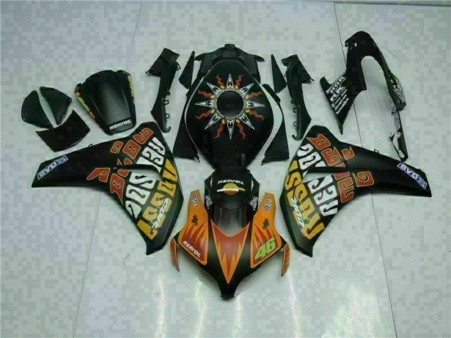 Orange Noir Carénage Moto CBR 1000 RR 2008-2011 Orange Noir Carénage Moto CBR 1000 RR 2008-2011