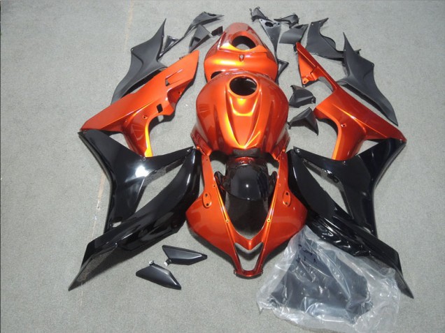 Orange Noir Carénage Moto CBR 600 RR 2007-2008 Orange Noir Carénage Moto CBR 600 RR 2007-2008