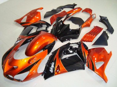 Orange Noir Carénage Moto ZX14R ZZR 1400 2006-2011