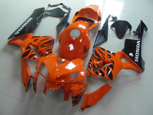Orange Noir Flamme Carénage Moto CBR 600 RR 2005-2006 Orange Noir Flamme Carénage Moto CBR 600 RR 2005-2006