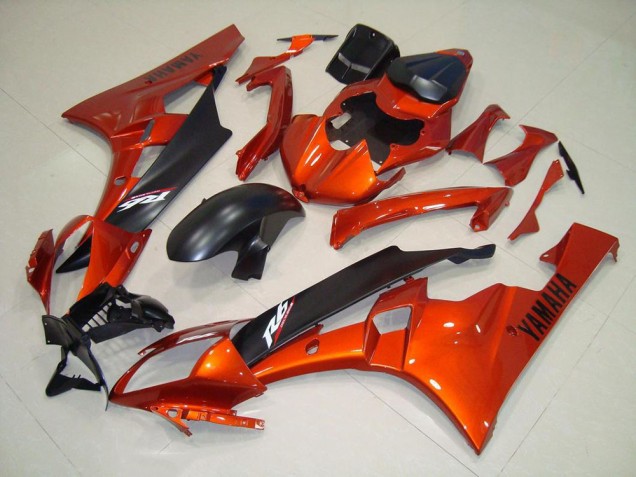 Orange Noir Mat Carénage Moto R6 2006-2007 Orange Noir Mat Carénage Moto R6 2006-2007
