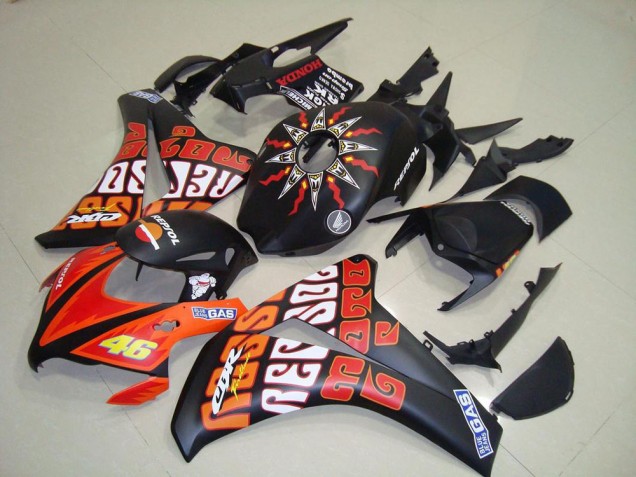 Rossi Noir Mat Carénage Moto CBR 1000 RR 2008-2011 Rossi Noir Mat Carénage Moto CBR 1000 RR 2008-2011
