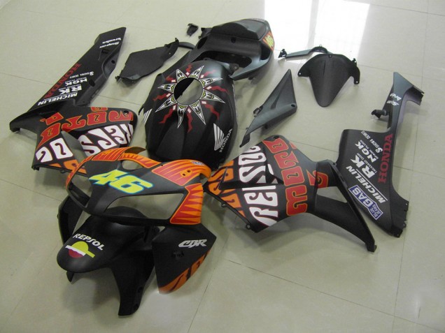Rossi Noir Mat Carénage Moto CBR 600 RR 2005-2006 Rossi Noir Mat Carénage Moto CBR 600 RR 2005-2006