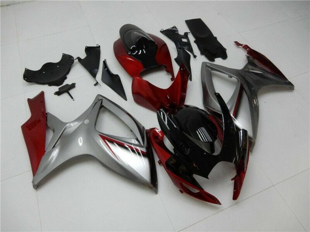 Rouge Argent Carénage Moto GSXR 600 / 750 K6 2006-2007 Rouge Argent Carénage Moto GSXR 600 / 750 K6 2006-2007