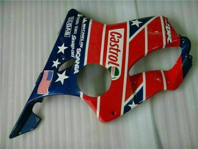 Rouge Blanc Bleu Castrol Cycle World Carénage Moto CBR 600 F4i 2001-2003 Rouge Blanc Bleu Castrol Cycle World Carénage Moto CBR 600 F4i 2001-2003