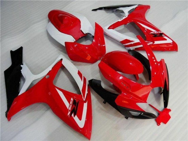 Rouge Blanc Carénage Moto GSXR 600 / 750 K6 2006-2007 Rouge Blanc Carénage Moto GSXR 600 / 750 K6 2006-2007