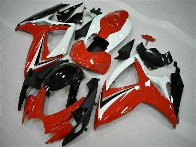 Rouge Blanc Carénages Moto GSXR 600 / 750 K6 2006-2007