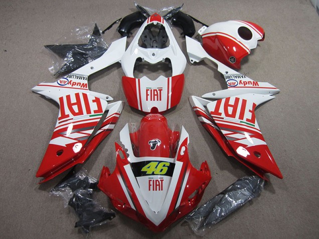 Rouge Blanc Fiat 46 Carénage Moto R1 2007-2008