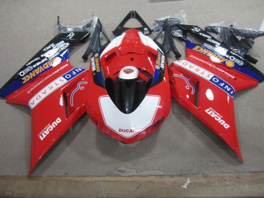 Rouge Blanc Info Strada Carénage Moto Ducati 1098 2007-2014