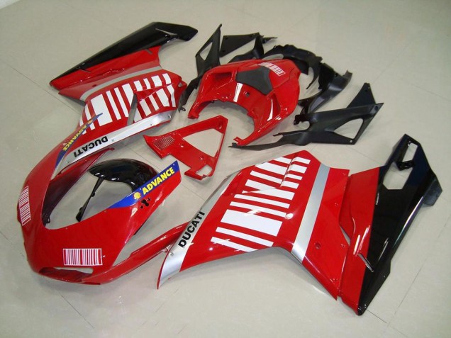 Rouge Blanc Kit Carénages Motos Complet Ducati 848 1098 1198 2007-2014 Rouge Blanc Kit Carénages Motos Complet Ducati 848 1098 1198 2007-2014