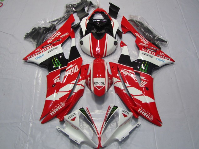 Rouge Blanc Rocol Carénage Moto R6 2008-2016