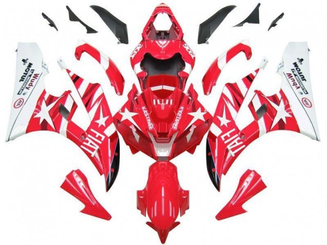 Rouge Blanc Star Fiat Carénage Moto R6 2006-2007 Rouge Blanc Star Fiat Carénage Moto R6 2006-2007