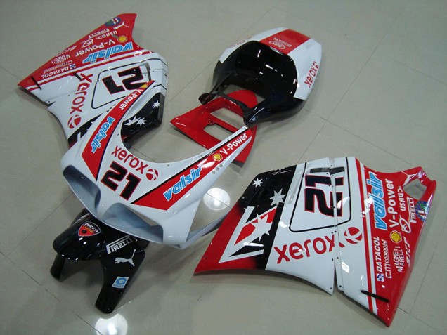 Rouge Blanc Xerox 21 Carrosserie Moto Ducati 748 916 996 996S 1993-2005 Rouge Blanc Xerox 21 Carrosserie Moto Ducati 748 916 996 996S 1993-2005