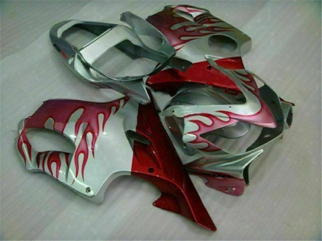 Rouge Flamme Argent Carénage Moto CBR 600 F4i 2001-2003