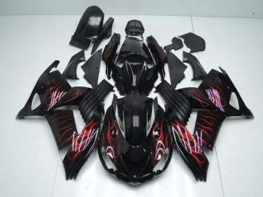Rouge Flamme Carénage Moto ZX14R ZZR 1400 2006-2011