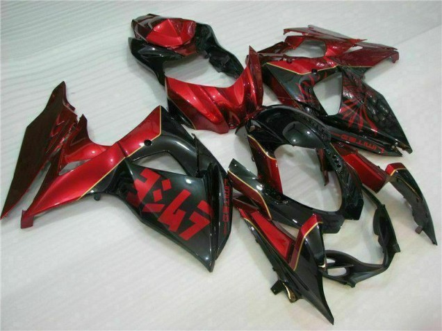 Rouge Flamme Noir Carénage Moto GSXR 1000 K9 2009-2016