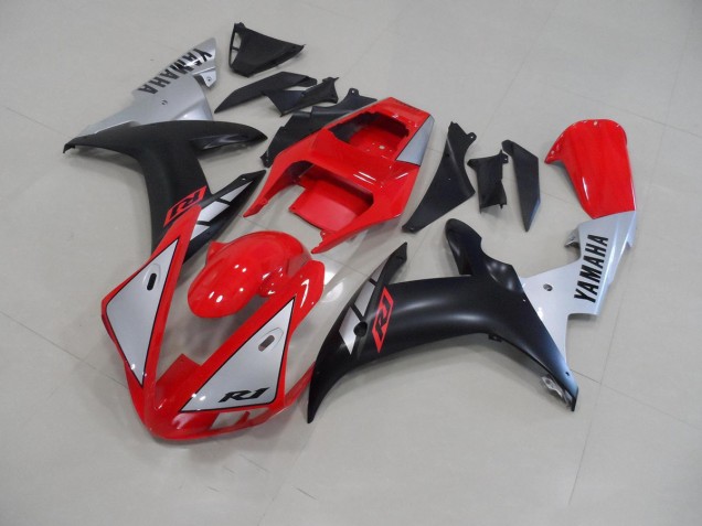Rouge Matte Argent Carénage Moto R1 2002-2003 Rouge Matte Argent Carénage Moto R1 2002-2003