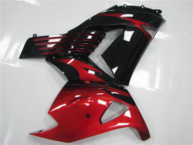 Rouge Noir Carénage Moto ZX14R ZZR 1400 2006-2011 Rouge Noir Carénage Moto ZX14R ZZR 1400 2006-2011