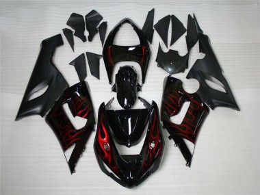 Rouge Noir Carénage Moto ZX6R 2005-2006