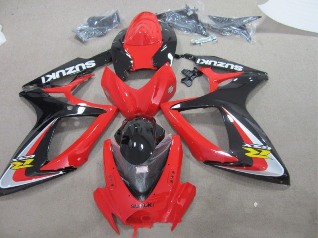 Rouge Noir Carénages Moto GSXR 600 K6 2006-2007
