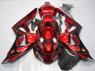 Rouge Noir Flamme Carénage Moto CBR 1000 RR 2006-2007