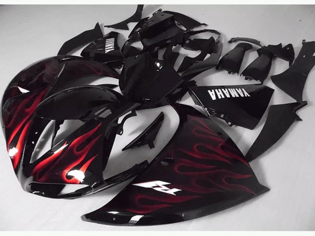 Rouge Noir Flamme Carénage Moto R1 2012-2014 Rouge Noir Flamme Carénage Moto R1 2012-2014