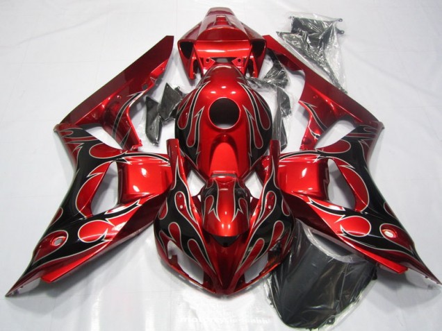 Rouge Noir Flamme Carénages Moto CBR 1000 RR 2006-2007