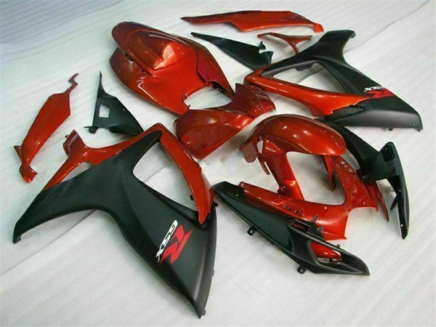 Rouge Noir Kit Carénages Motos Complet GSXR 600 / 750 K6 2006-2007