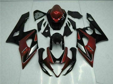 Rouge Noir Kit Carénages Motos & Plastique GSXR 1000 K5 2005-2006