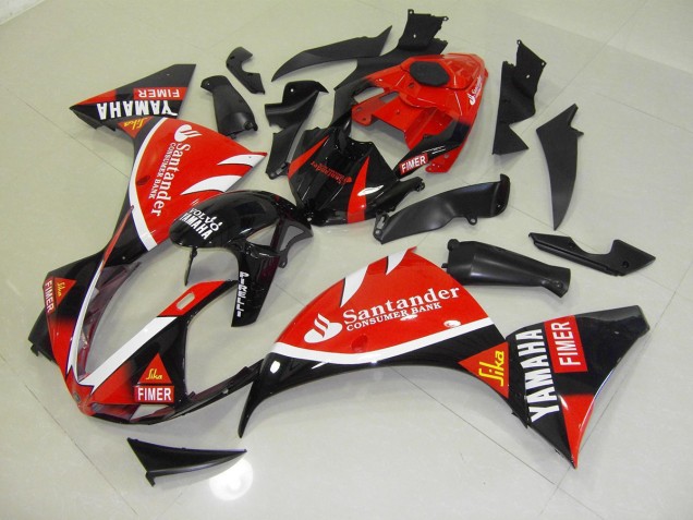 Rouge Noir Santander Carénage Moto R1 2012-2014