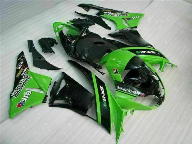 Vert Noir Carénages Moto ZX6R 2009-2012 Vert Noir Carénages Moto ZX6R 2009-2012