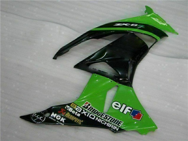 Vert Noir Carénages Moto ZX6R 2009-2012 Vert Noir Carénages Moto ZX6R 2009-2012