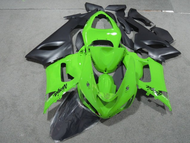 Vert Noir Ninja 636 Carénage Moto ZX6R 2005-2006 Vert Noir Ninja 636 Carénage Moto ZX6R 2005-2006