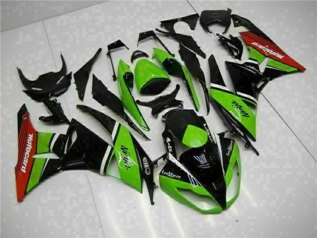 Vert Noir Rouge Carénage Moto ZX6R 2009-2012 Vert Noir Rouge Carénage Moto ZX6R 2009-2012